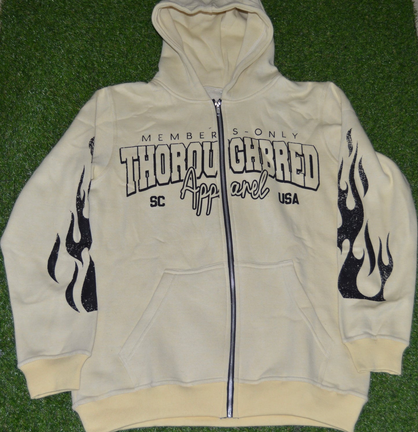 Cream Zip Up Hoodie